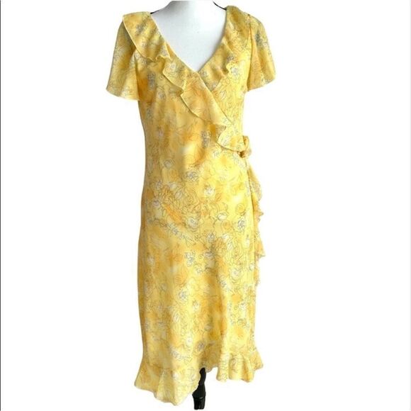 VTG Meghan Matthews Yellow dress size 8 - Picture 1 of 3